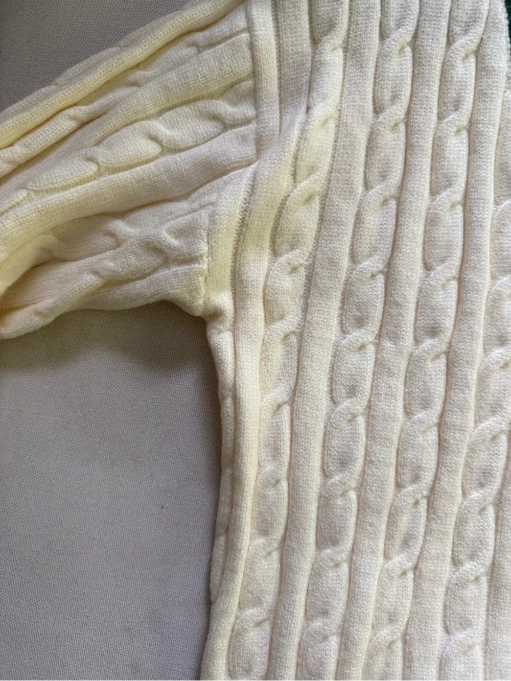 NWOT Cable Knit V-Neck Sweater with Trim